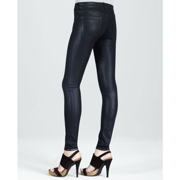 Koral Coated Skinny Legging Jean Gunmetal Metallic Mid Rise Stretch 26 - Picture 3 of 10